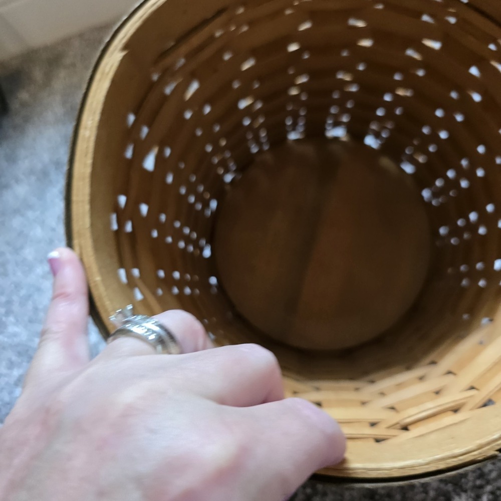 Longaberger Crock  Canister Basket Hard Plastic Protector W/Lid No Wooden Lid‎ - Picture 4 of 11